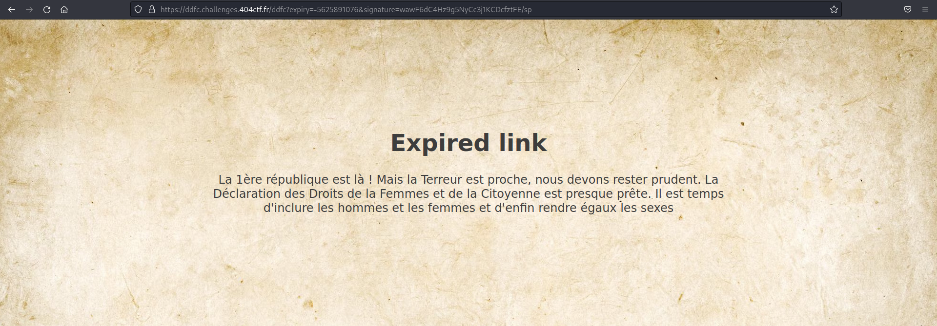 Lien expiré