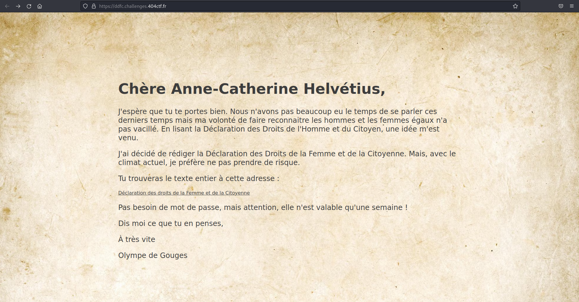 Page principale du site web