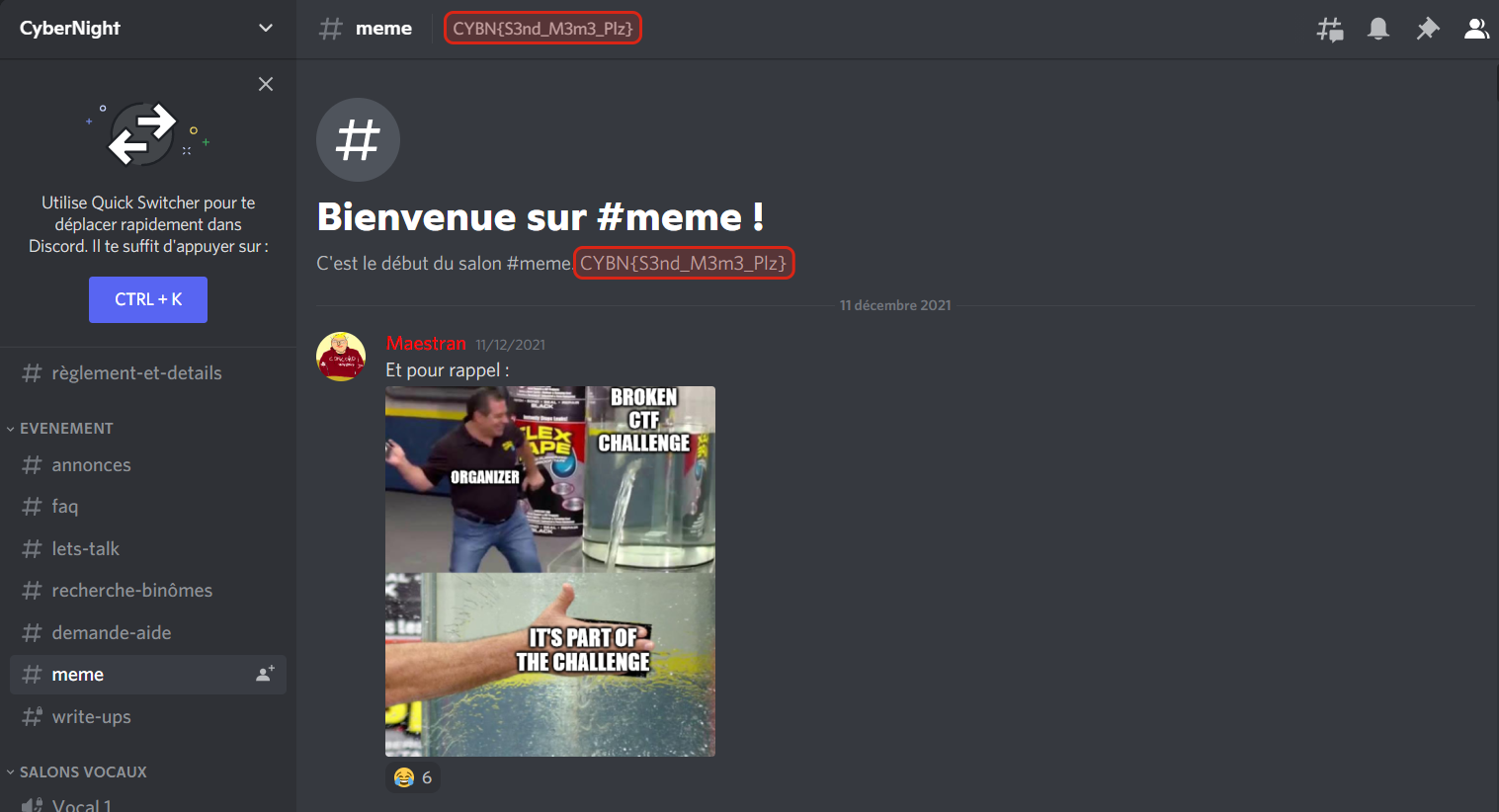 Channel du discord