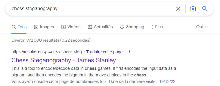 Recherche d'outil de stéganographie