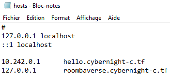Configuration du fichier host